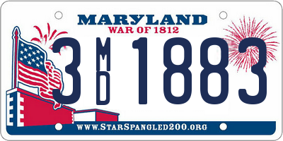 MD license plate 3MD1883