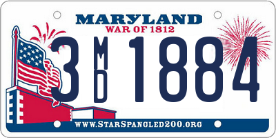 MD license plate 3MD1884