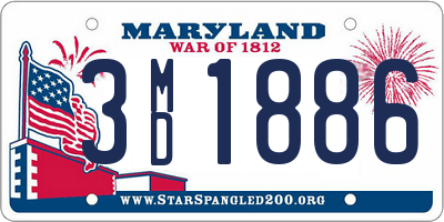 MD license plate 3MD1886