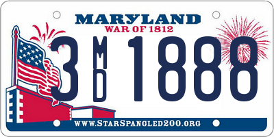 MD license plate 3MD1888