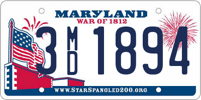 MD license plate 3MD1894