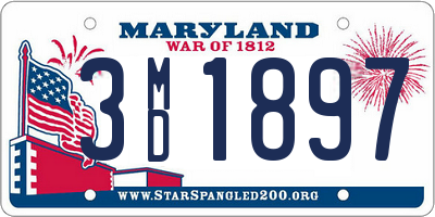 MD license plate 3MD1897