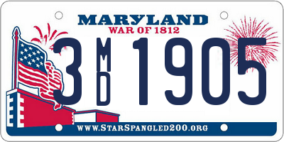 MD license plate 3MD1905