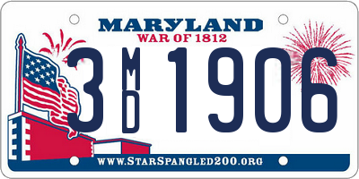 MD license plate 3MD1906