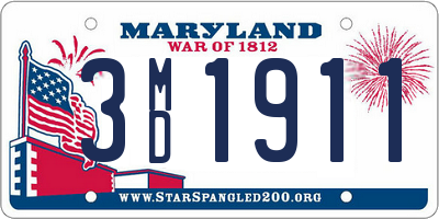 MD license plate 3MD1911