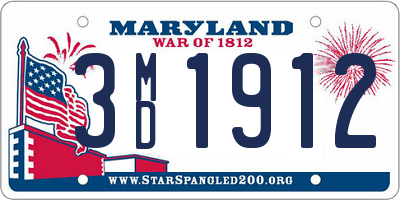 MD license plate 3MD1912