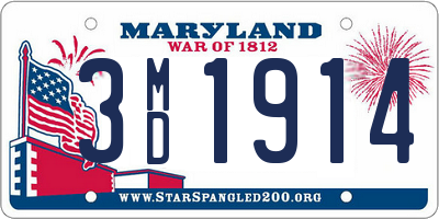 MD license plate 3MD1914