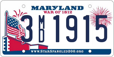 MD license plate 3MD1915