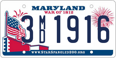 MD license plate 3MD1916