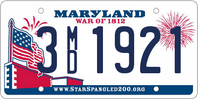 MD license plate 3MD1921