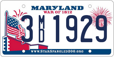 MD license plate 3MD1929