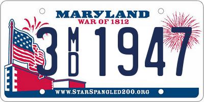 MD license plate 3MD1947