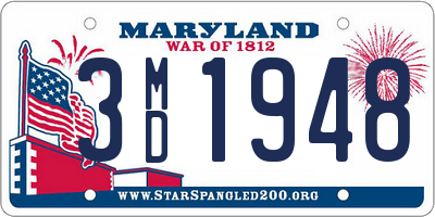 MD license plate 3MD1948