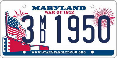 MD license plate 3MD1950