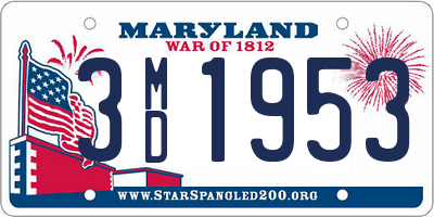 MD license plate 3MD1953