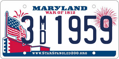 MD license plate 3MD1959