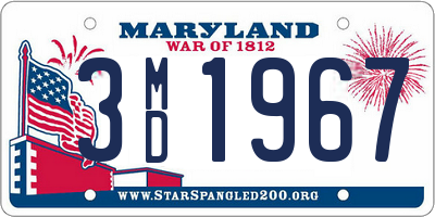 MD license plate 3MD1967
