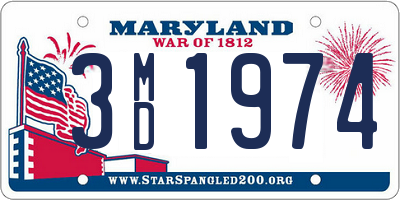 MD license plate 3MD1974