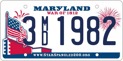 MD license plate 3MD1982