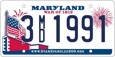 MD license plate 3MD1991