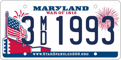 MD license plate 3MD1993