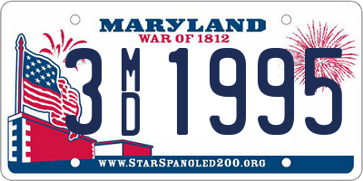 MD license plate 3MD1995