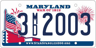 MD license plate 3MD2003