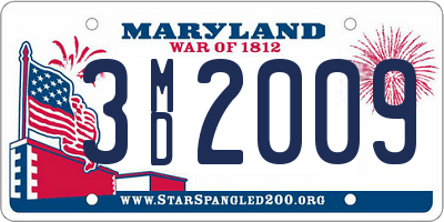 MD license plate 3MD2009