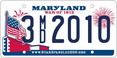 MD license plate 3MD2010