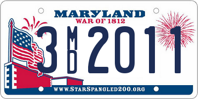 MD license plate 3MD2011