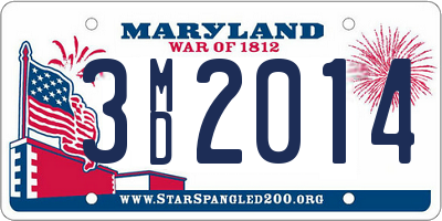 MD license plate 3MD2014