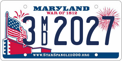 MD license plate 3MD2027