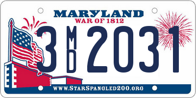 MD license plate 3MD2031