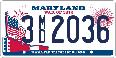 MD license plate 3MD2036