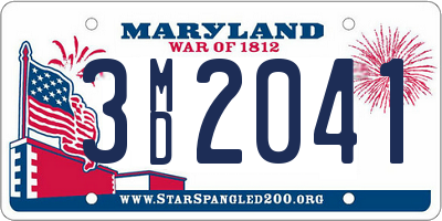 MD license plate 3MD2041