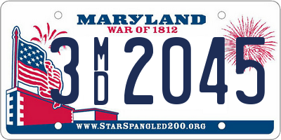 MD license plate 3MD2045