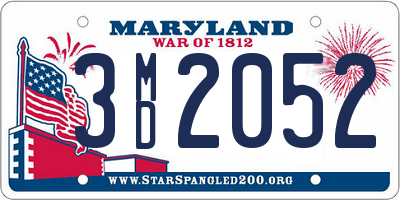 MD license plate 3MD2052