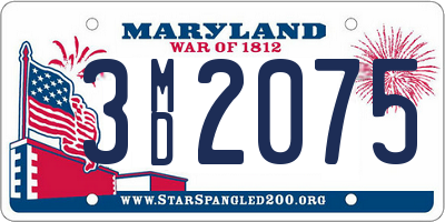 MD license plate 3MD2075