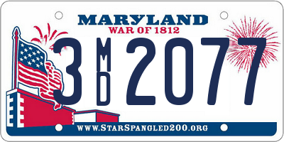 MD license plate 3MD2077