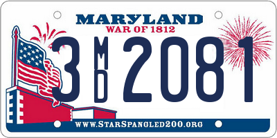 MD license plate 3MD2081