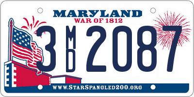 MD license plate 3MD2087