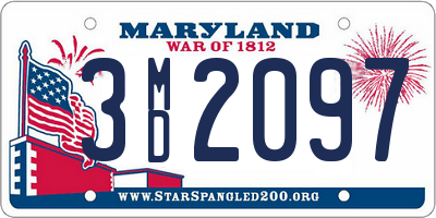 MD license plate 3MD2097