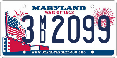 MD license plate 3MD2099