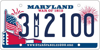 MD license plate 3MD2100