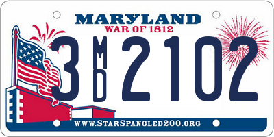 MD license plate 3MD2102