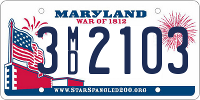 MD license plate 3MD2103