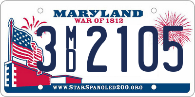 MD license plate 3MD2105