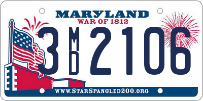 MD license plate 3MD2106