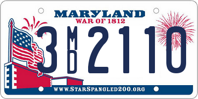 MD license plate 3MD2110