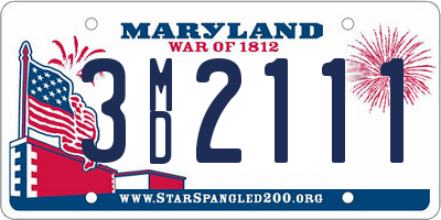 MD license plate 3MD2111